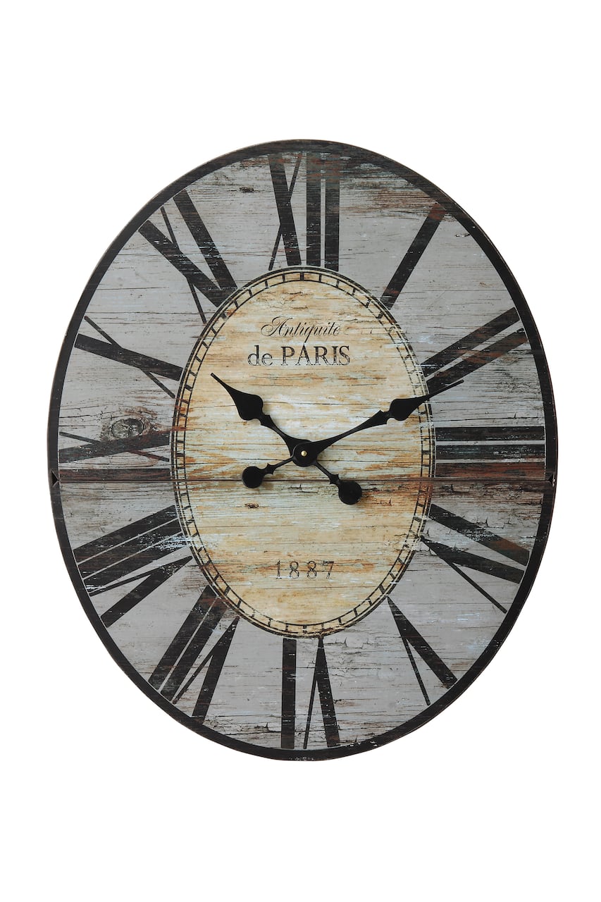 Hello Honey® 2.5ft. Distressed French Country Oval Wood Wall Clock